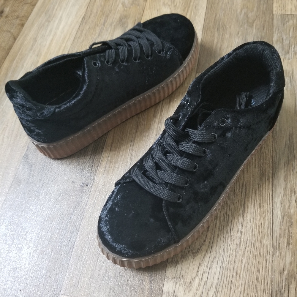 Quipid Crushed Velvet platform Sneakers - Picture 3 of 10